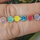 Fine silver and enamel stud earrings 