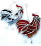Cockerel Suncatcher Stained Glass chicken White Black Chicken - Image 8