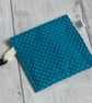 Dog treat bag with small carabiner clip. Turquoise spots - Image 3