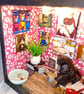 Box room Diorama, fishing cat, quirky gift for cat lovers, with lights. Cat lady - Image 2