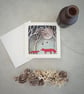 'Fox & Cub' - single greetings card, blank inside