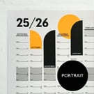 2025 - 2026 ACADEMIC YEAR A1 Wall planner - NEON