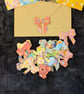 Origami Sticker Pack- Handmade Washi Paper Bows, Heart Shape, Gift Box Pattern