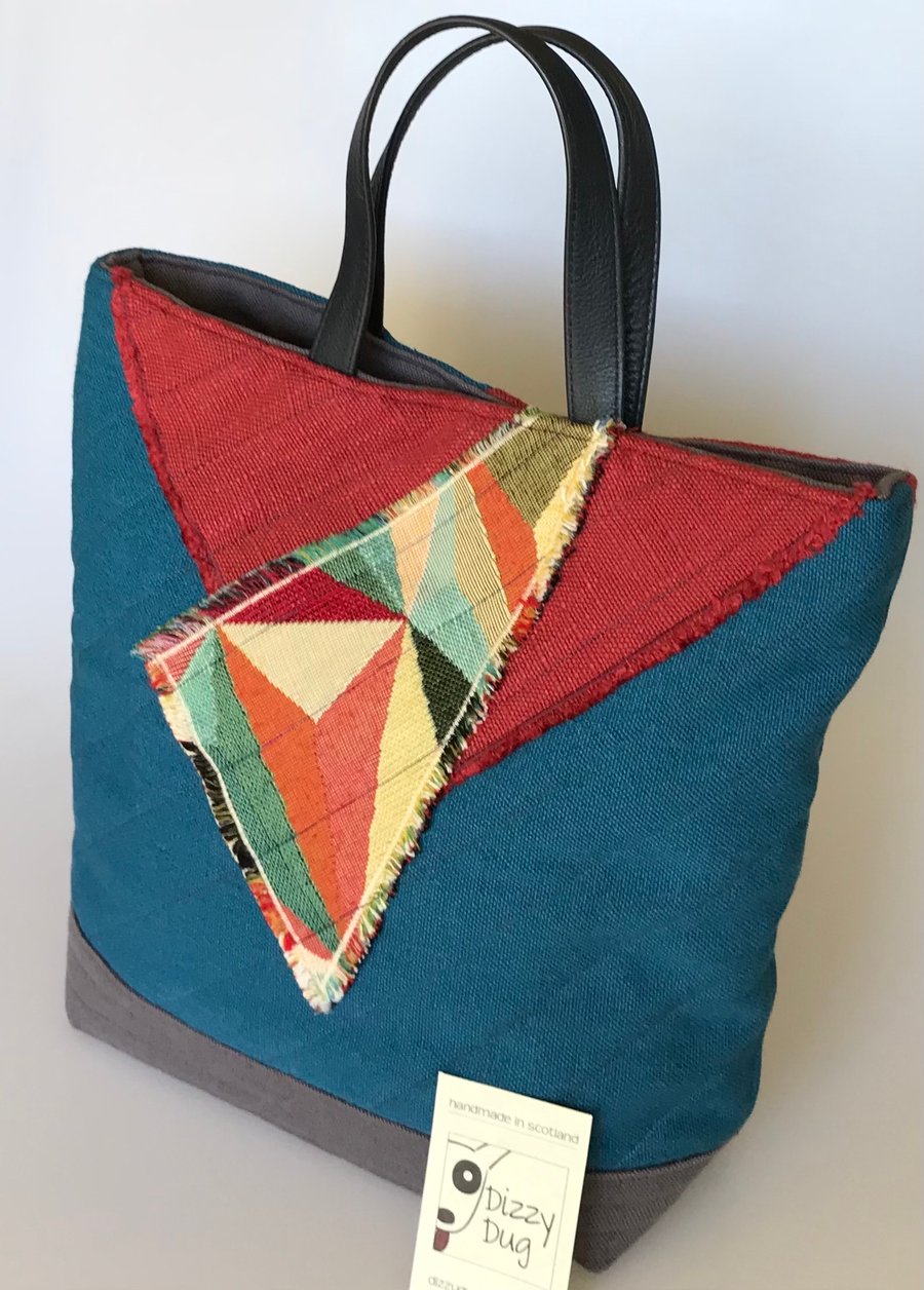 Appliqué and quilted tote bag