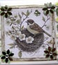 Sparrow Garden Bird - Hand Crafted Decoupage Card - Blank - 3034