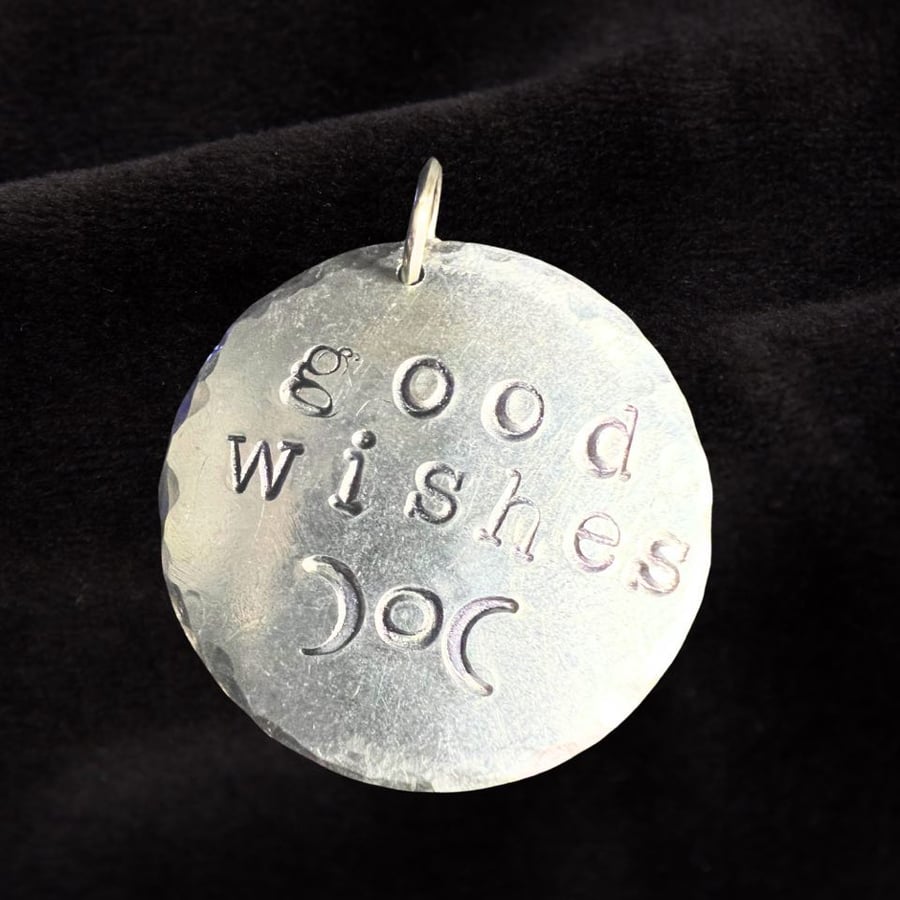 Good Wishes Goddess Charm Pendant - Silver Aluminium