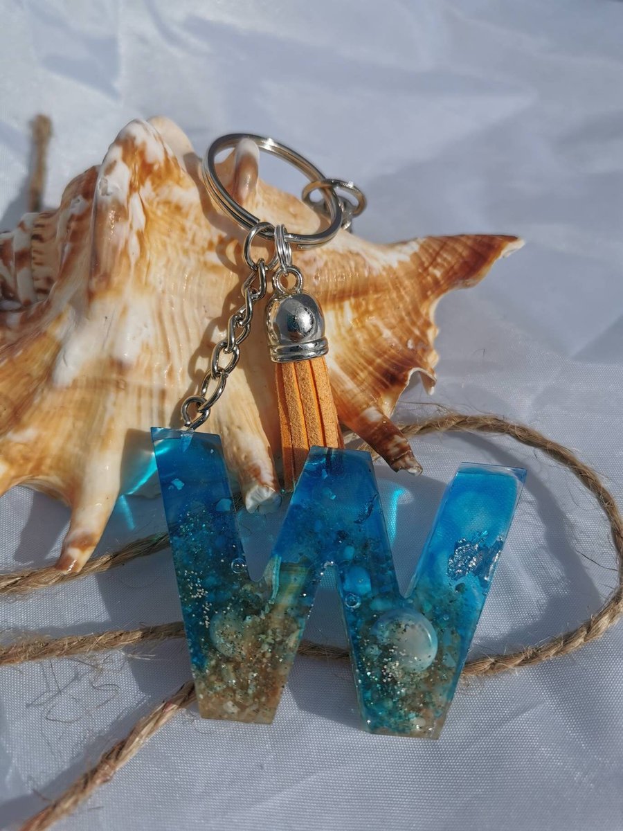 Resin Beach Keyring - W