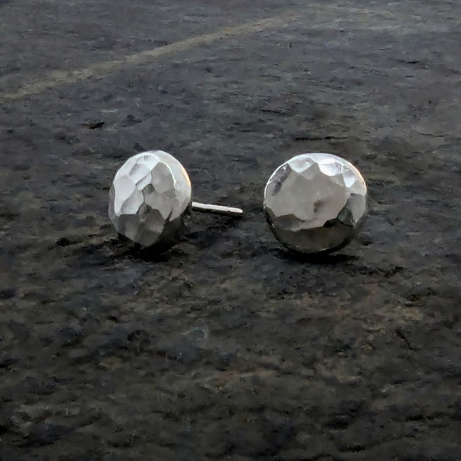 STERLING SILVER 4 mm Studs Earrings, Handmade Urban Jewellery