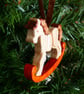 Wooden Rocking Horse Christmas Tree Decoration - Image 3