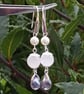 Rose quartz drop earrings, handmade earrings - Image 4