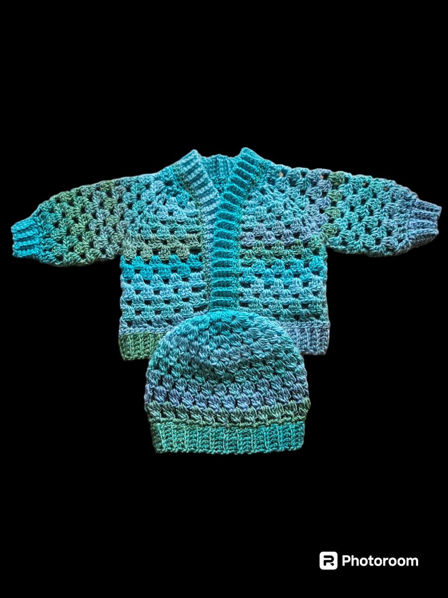 Crochet Baby Cardigan and Hat set
