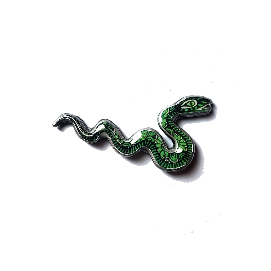 Wonderfully Whimsical Slithering Snake Brooch by EllyMental