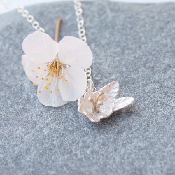 Sterling silver blossom necklace