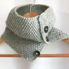 Cowl in Grey Aran Wool