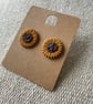 Polymer clay sunflower studs  - Image 2