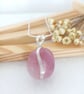 Rose Quartz Necklace - Wire Wrapped Rose Quartz Tumble Stone - Heart Chakra  - Image 4