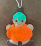 Felt Gingerbread Pumpkin Halloween hanging decoration  - Image 3