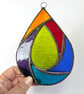 Stained Glass Raindrop Suncatcher - Handmade Hanging Decoration - Multi - Image 4