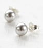 Handmade 925 Sterling Silver Stud Earrings with Swarovski Pearl (6mm) - Image 3