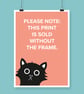 Cute Cat And Bag Print 2, The Cat's Out Of The Bag Wall Art Print, Secret Is Out - Image 8
