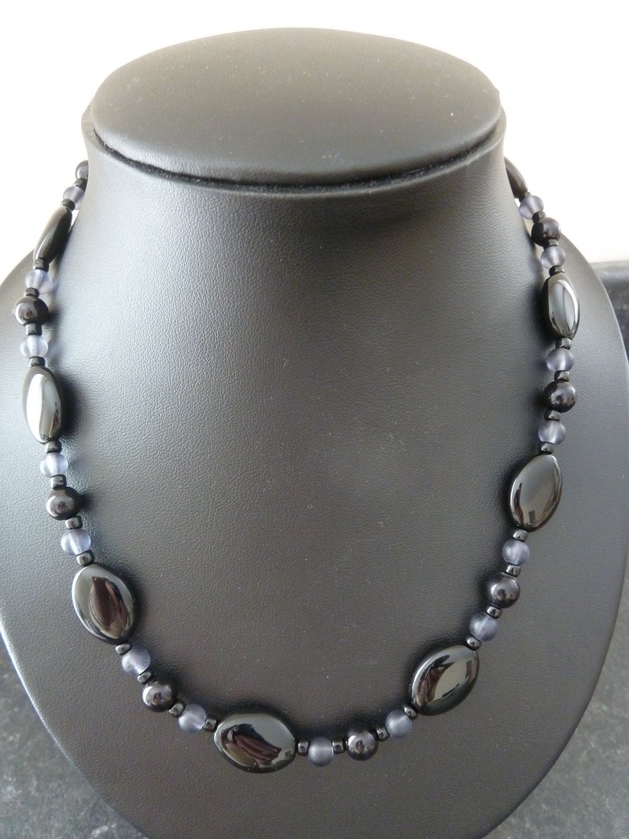 jet black necklace