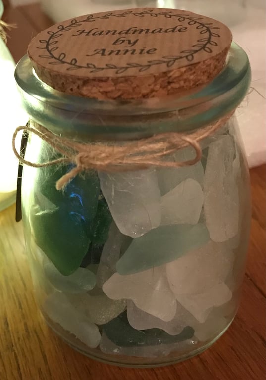 Small Sea Glass Jars With Fairylights 
