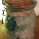 Small Sea Glass Jars With Fairylights 