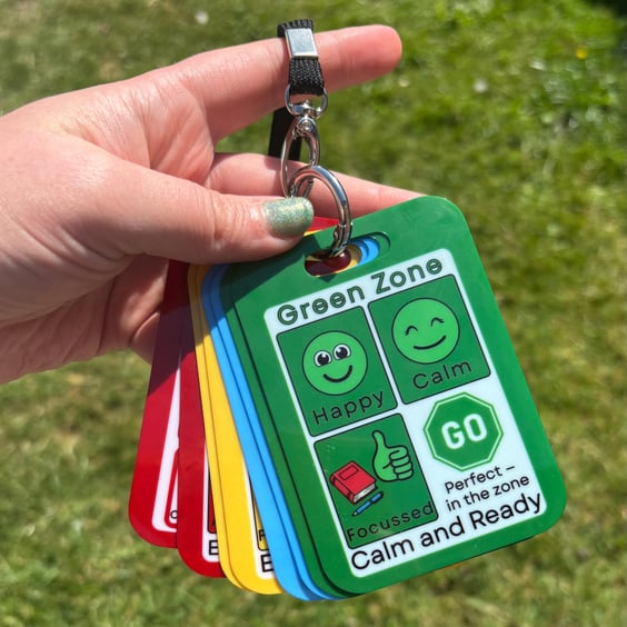 Zones of Regulation Lanyard Cards Set of 8 (Sublimated PVC)