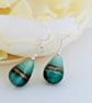 Aventurine Murano Glass Drop Earrings: Sterling Silver Ear Wires - Image 3