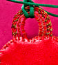 Large red rubber and wire heart pendant from recycled materials - Image 8