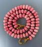 Pink Rhodonite hand knotted beaded  necklace 