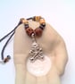 Skull & Crossbones Pendant on a Purple Bead and Skull Bead Necklace, Halloween - Image 9