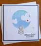 Christmas Wishes Card - Rabbit With Clouds