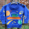 KNITTING PATTERN in pdf - Aliens in Space - Toddler's sweater
