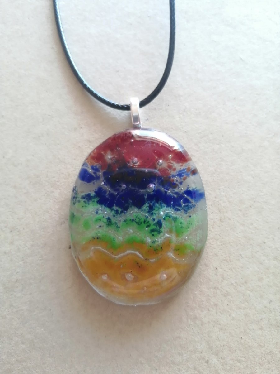 Fused Glass Easter Egg Necklace