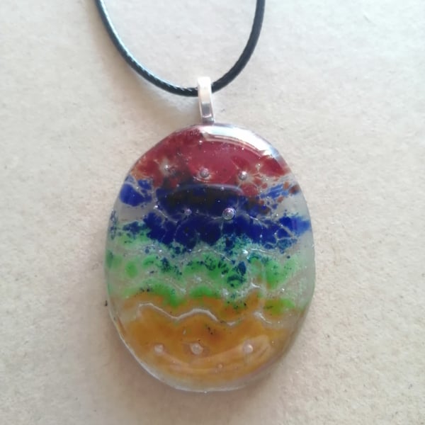 Fused Glass Easter Egg Necklace