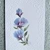 original hand painted floral greetings card ( ref F 586)