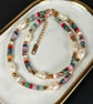 Gemstone & Pearl Beaded Necklace Handmade Stainless Steel Jewelry - Image 3
