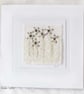 HAND EMBROIDERED GREETINGS CARD WINTER FLOWERS CHRISTMAS - Image 1