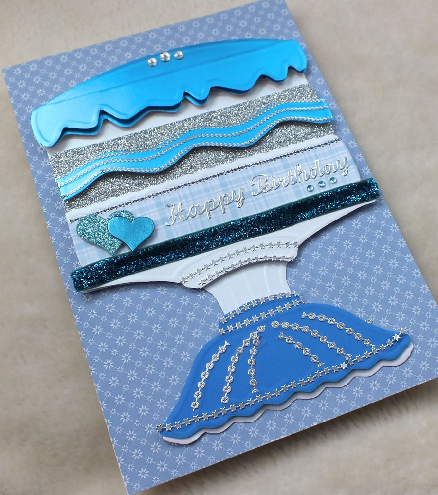 Luxury Handmade Birthday Cake Card