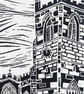 St Helen's Church, Limited Edition Lino Print in Black (A4) - Image 5
