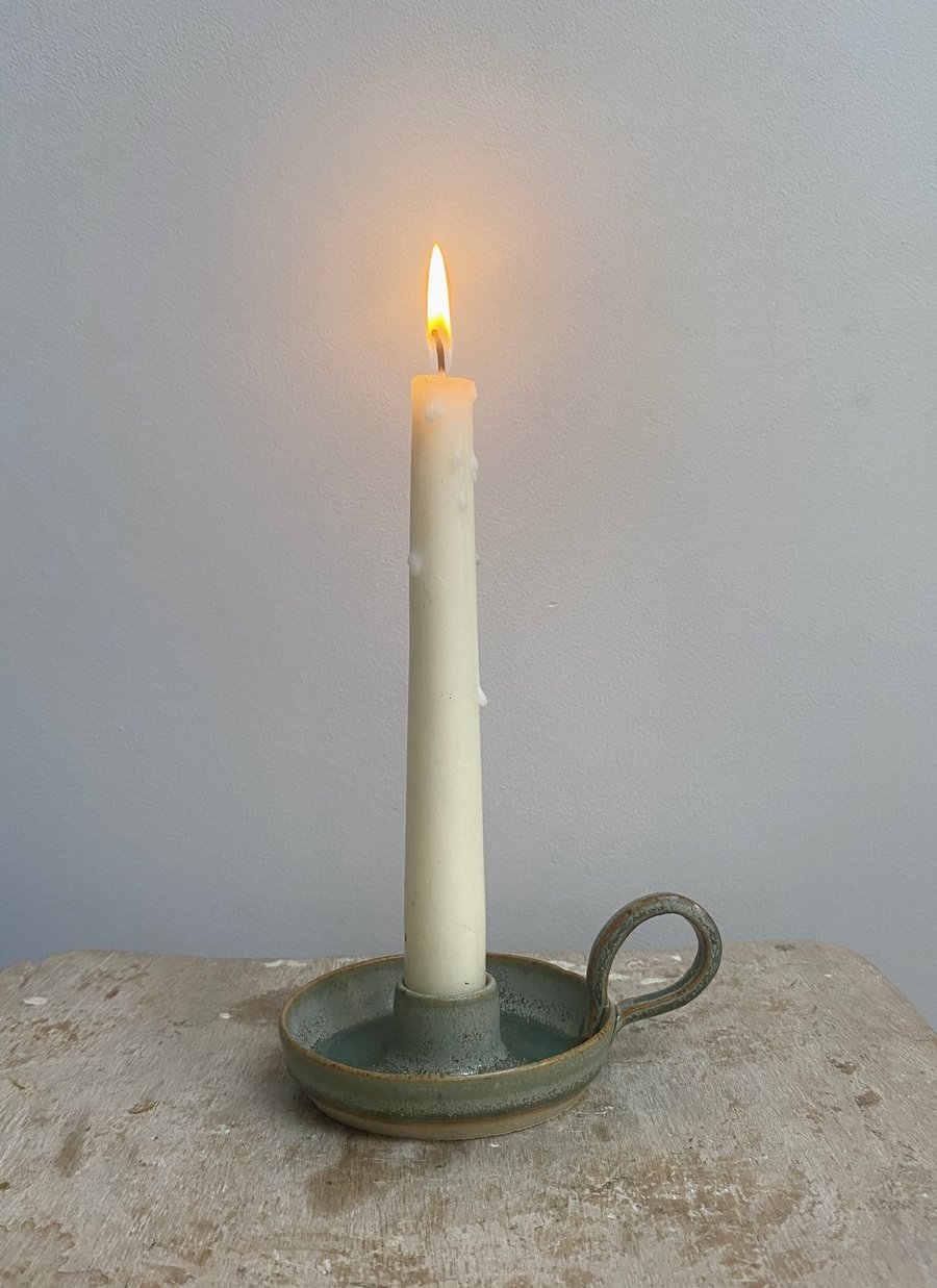 Stoneware tapered candle holder Folksy