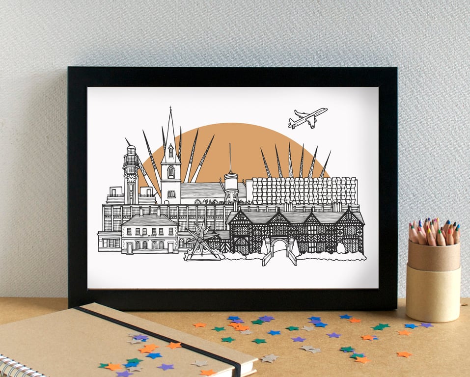 Speke Liverpool Skyline Art Print