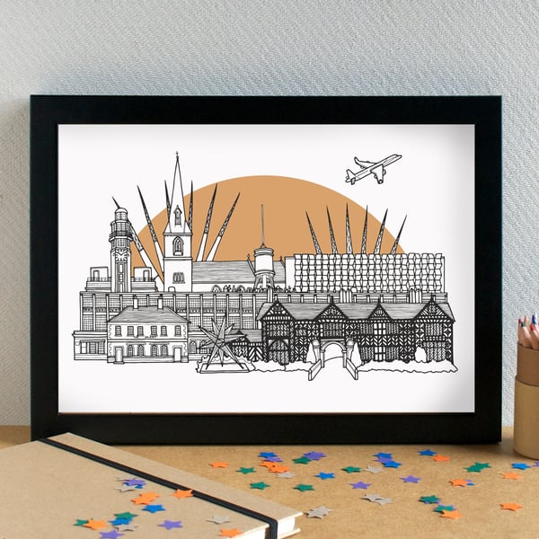 Speke Liverpool Skyline Art Print