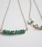 Aventurine Bead Bar Necklace, 14 k Gold - Image 4