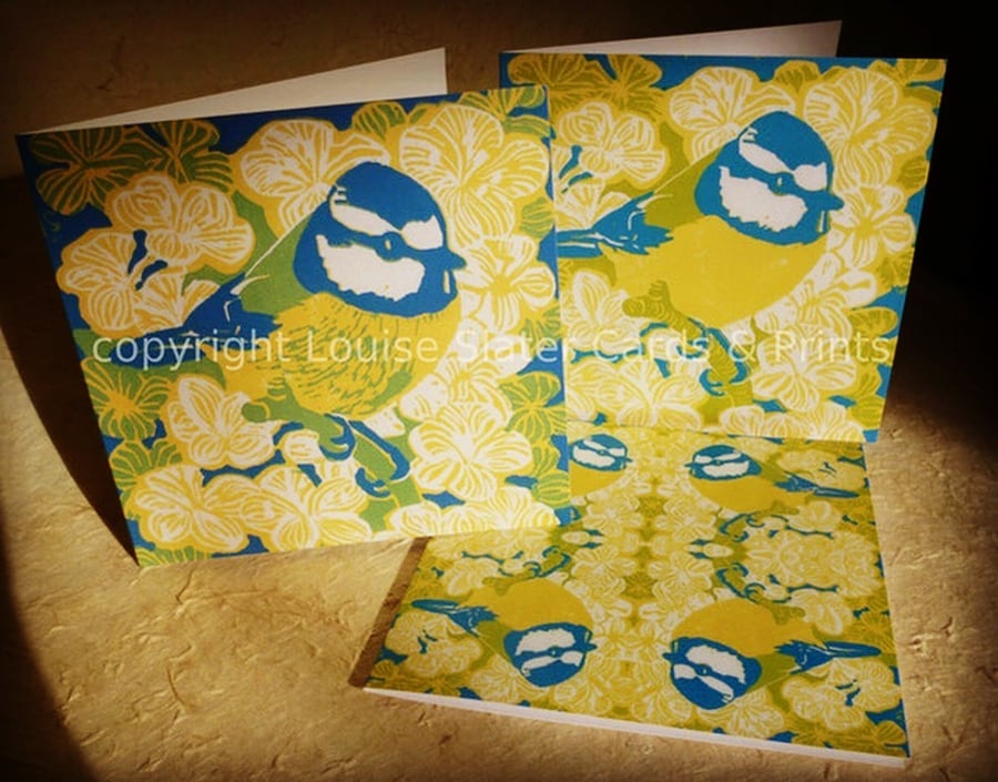Pack of 3 Blue Tit Cards