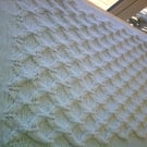 Hand Knitted Baby Blue Pram Blanket