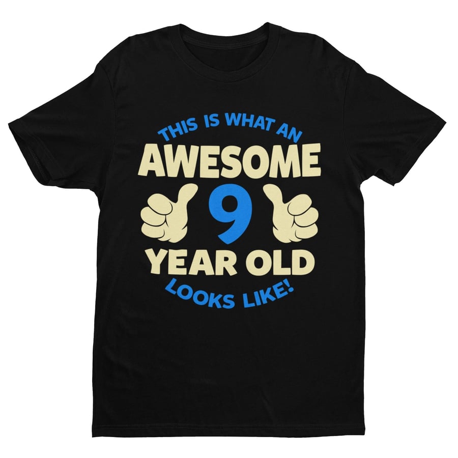 Boys 9th Birthday T Shirt This Is What An Awesome 9 Year Old Looks Like with poi