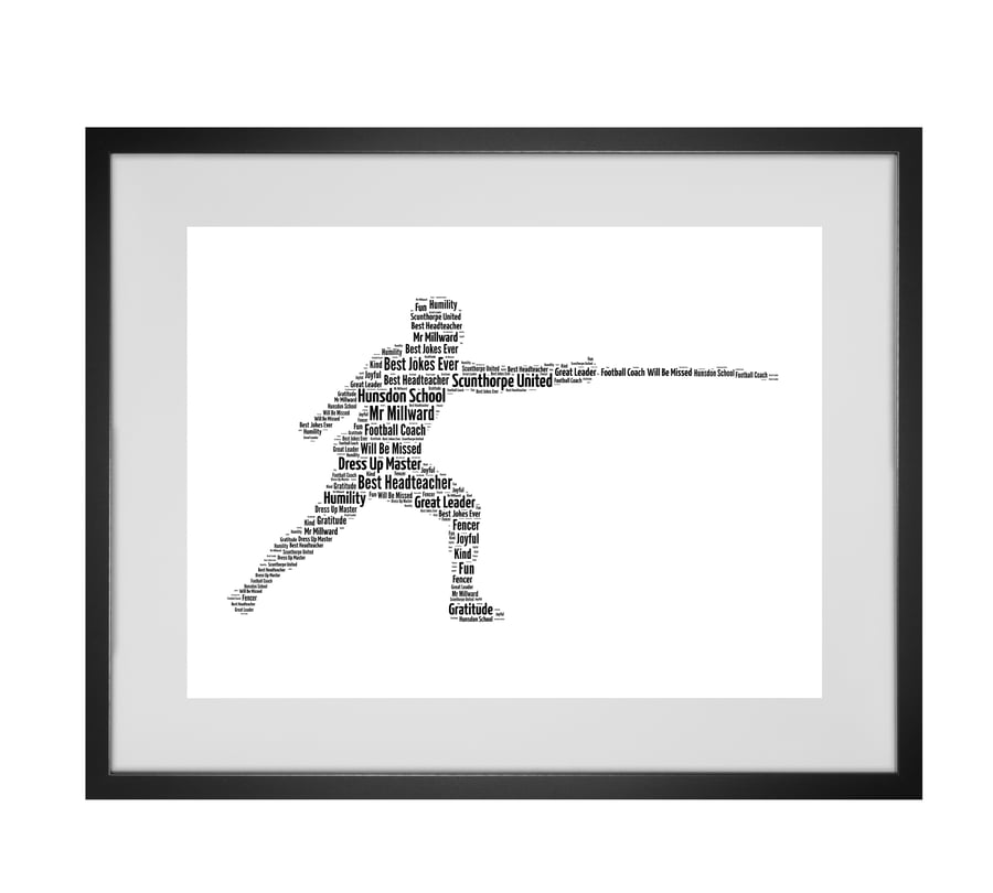 Personalised Fencer Fencing Design Word Art Gifts 