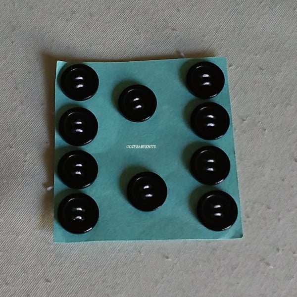Black round buttons